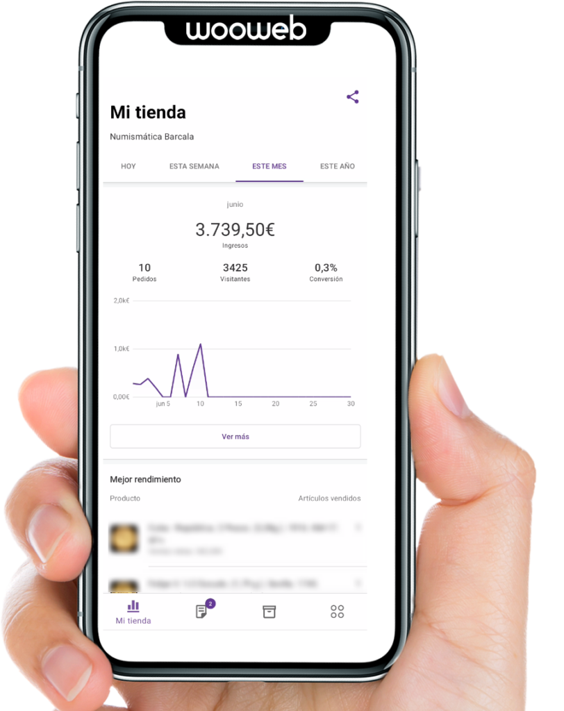 Gestión de tienda online móvil